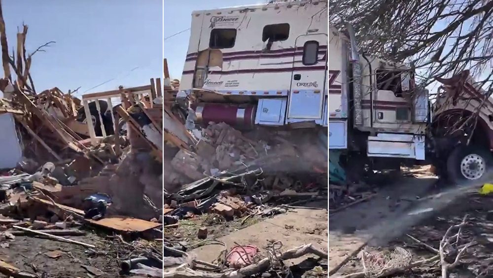 龍捲風襲密西西比州，18輪大貨車砸向民宅，美國一對老夫妻相擁去世。