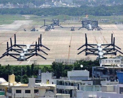 美軍沖繩普天間機場。 網圖