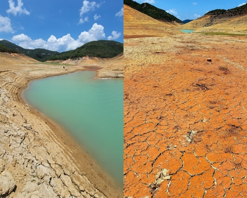 西貢萬宜水庫集水區乾涸。facebook群組「馬鞍山之友 @ 36着之走為上着」網民Cara Chow圖片