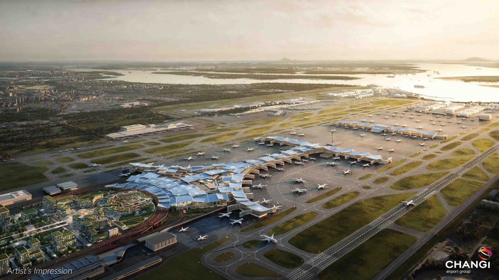 樟宜機場第5航廈構想圖。  Changi Airport