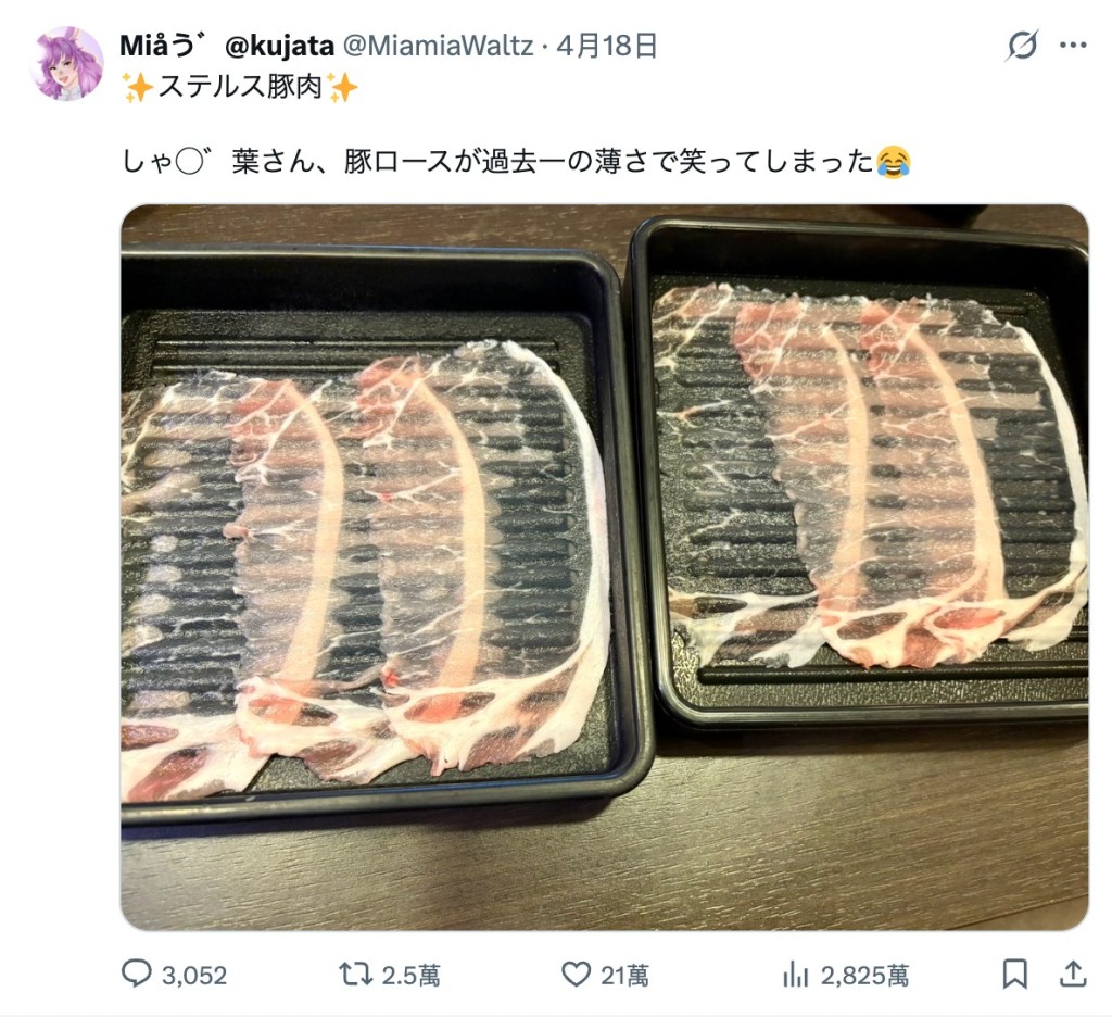 照片曝光後引發超過二千八百萬人次朝聖，網友紛紛驚嘆切肉師傅「刀工了得」，戲稱豬肉片已被昇華成「藝術品」。X@MiamiaWaltz