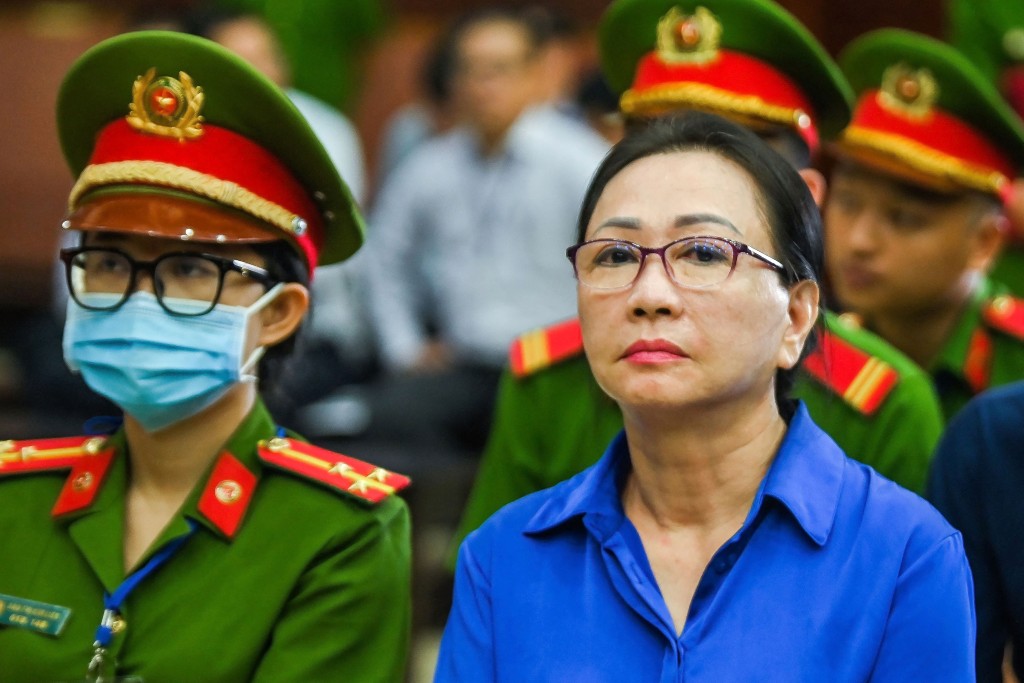 越南房地产大亨张美兰在胡志明市受审。法新社