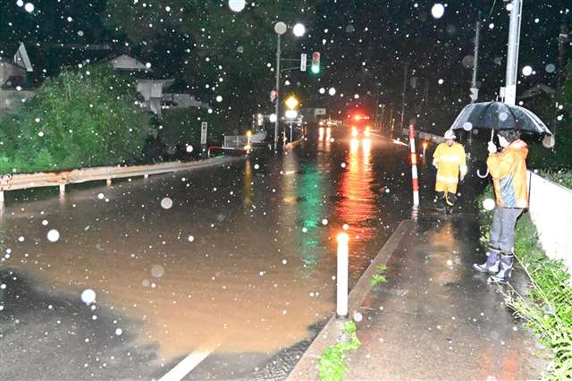 秋田由利本莊市下大雨。網上圖片