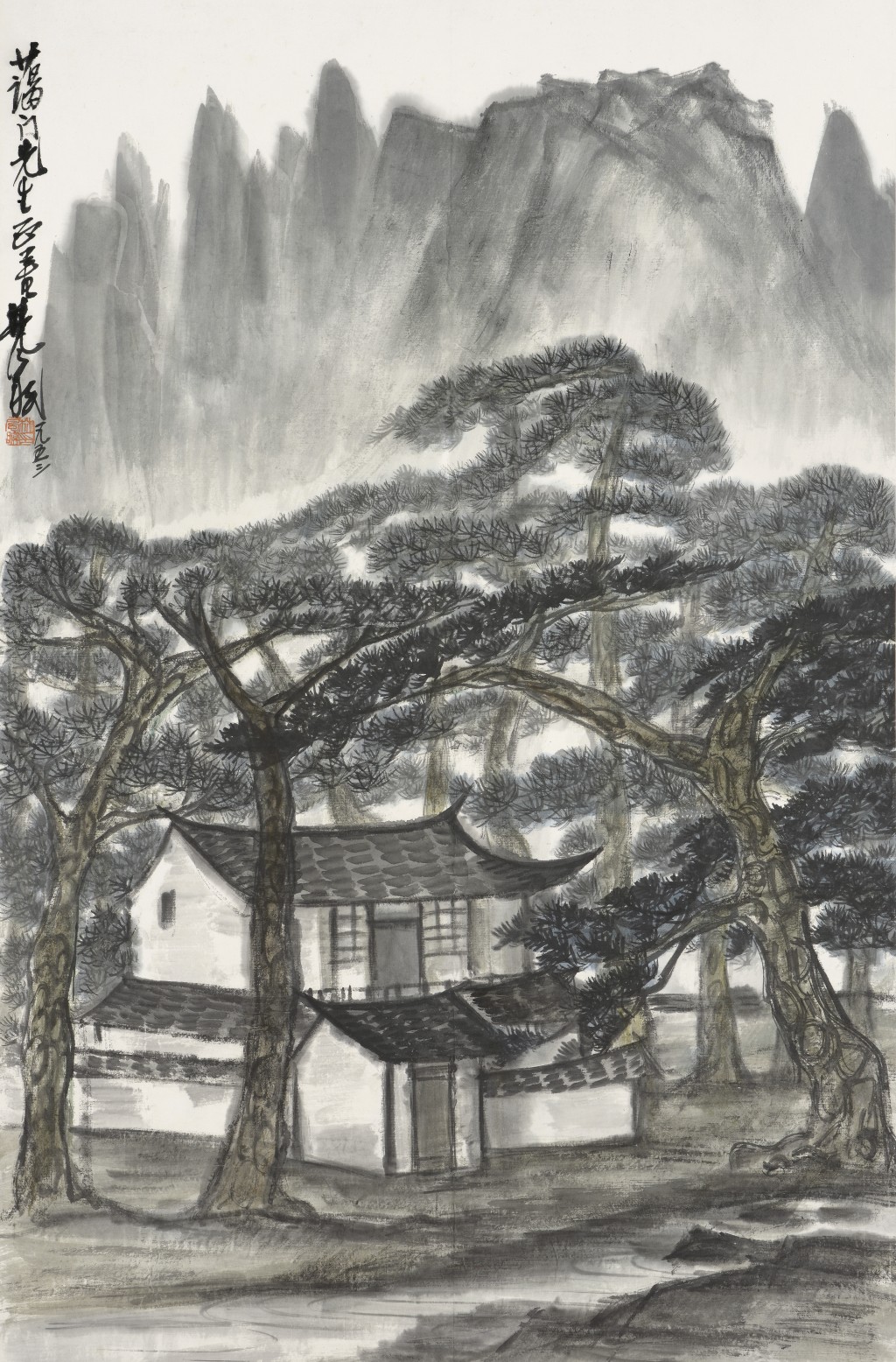 林風眠《幽居圖》 設色紙本,鏡框,1953 年作 估價: 1,800,000–3,000,000港元。 林風眠《幽居圖》 設色紙本,鏡框,1953 年作 估價: 1,800,000–3,000,000港元。