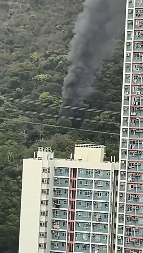 現場為慈正邨對開山邊。網上片段截圖