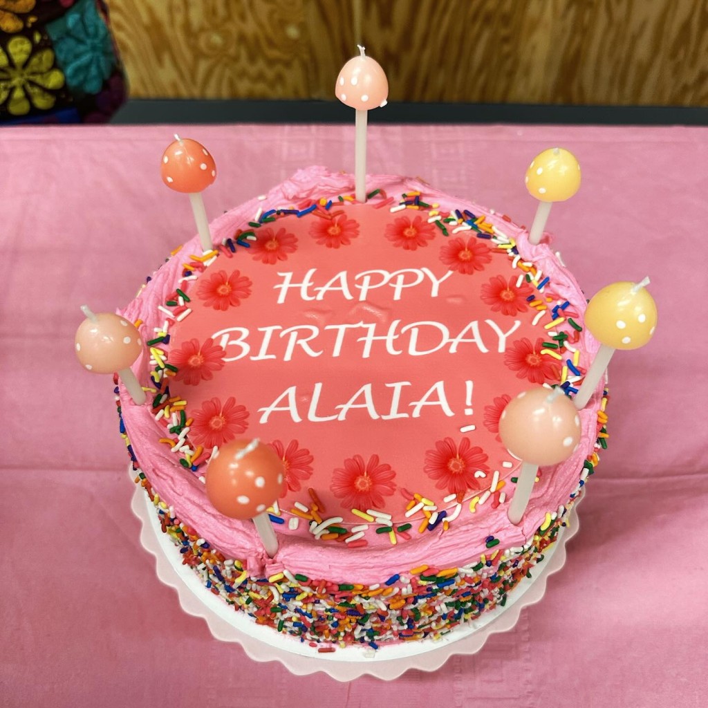 大家为寿星女Alaia准备了精美蛋糕。