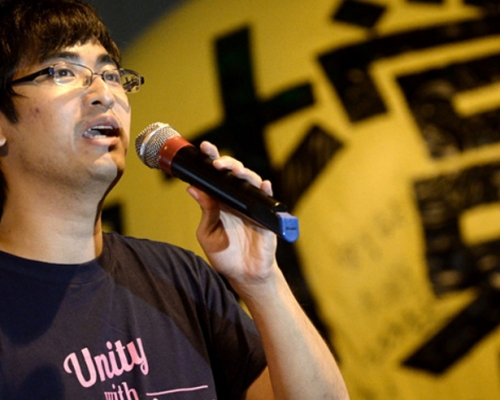 周永康在佔中時經常在大台發言。資料圖片