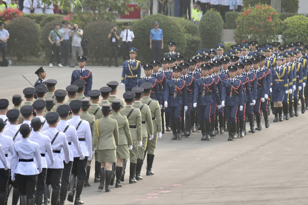 6個紀律部隊，包括警務處、海關及其他青少年制服團隊等都有參與。梁譽東攝