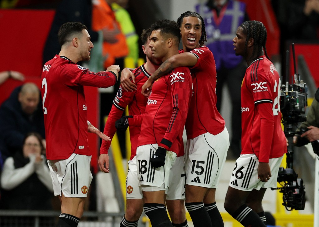 卡斯米路頂入，曼聯再次領先。路透社