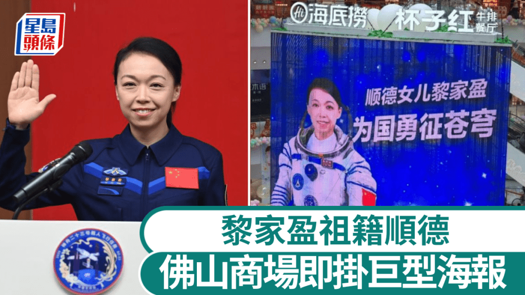有佛山商場掛出黎家盈的巨型海報。小紅書@桃樂絲