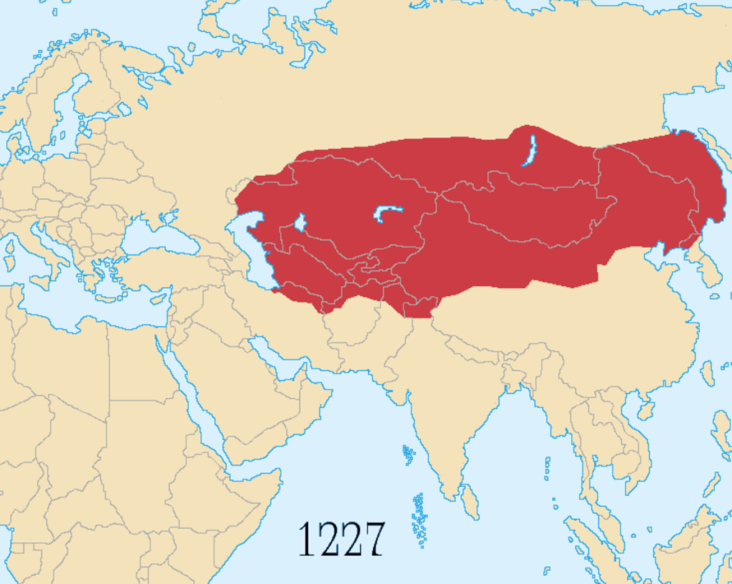蒙古帝国疆域的演变。（资料来源：CC BY-SA 2.5@维基百科）