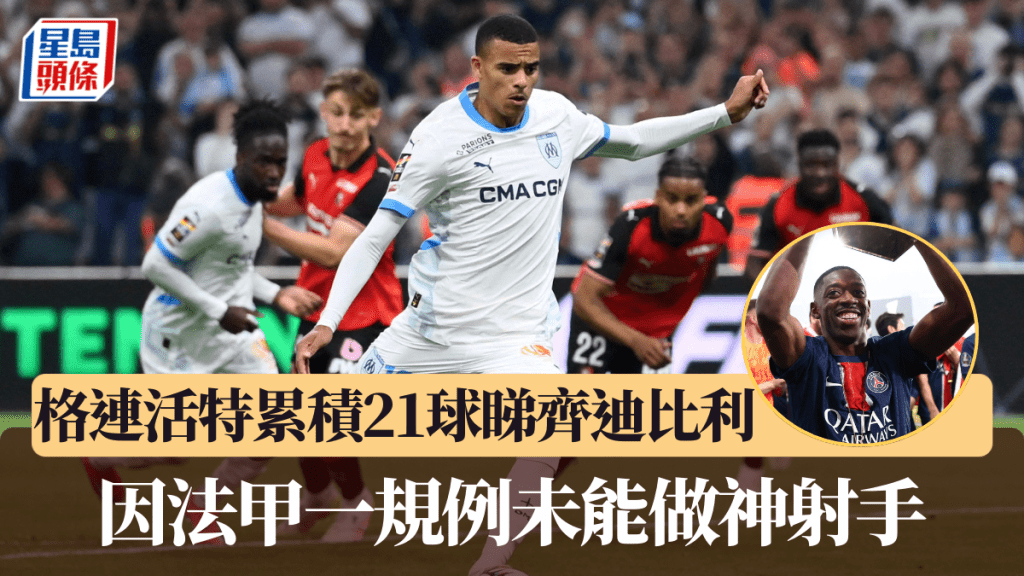 格連活特與迪比利全季同得21球,因一原因失落神射手。路透社