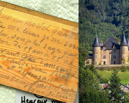 地板的背面留下十九世紀一名木匠用鉛筆手寫的日記。網圖