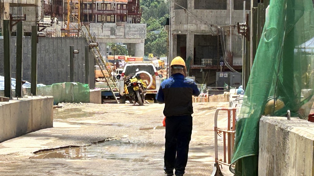 古洞地盤發生男工高處墮傷意外。蔡楚輝攝 古洞地盤發生男工高處墮傷意外。蔡楚輝攝