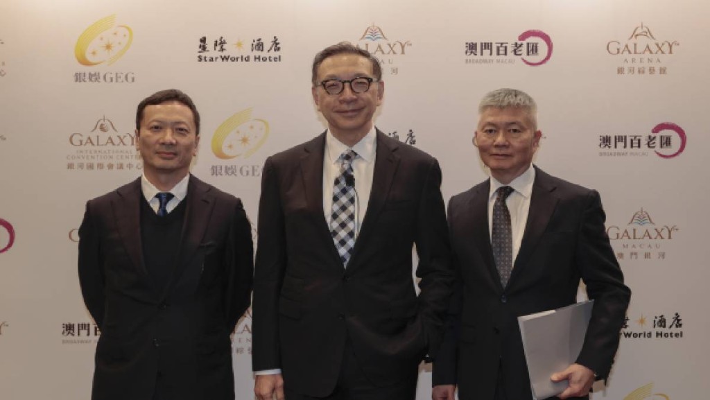 銀娛主席呂耀東（中）、財務總監陳應達（右）