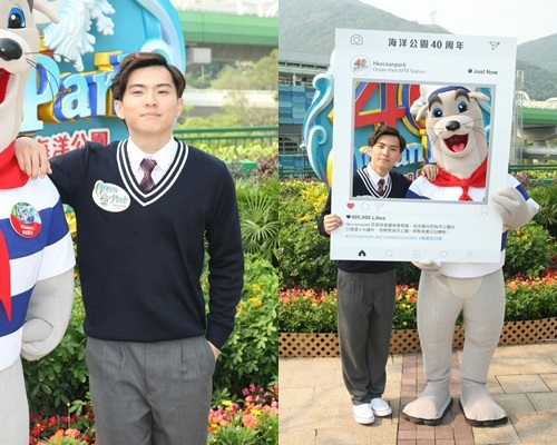 原島大地以校服Look宣傳微電影。