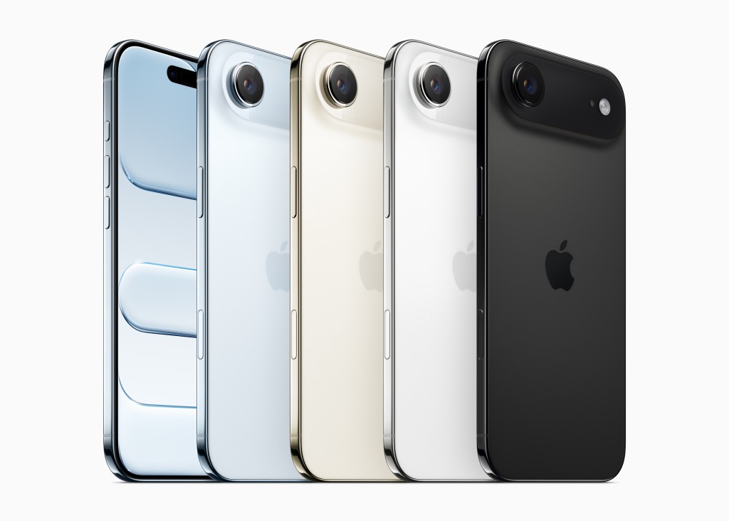 iPhone Air系列有4種顏色。Apple官方圖片 iPhone Air系列有4種顏色。Apple官方圖片