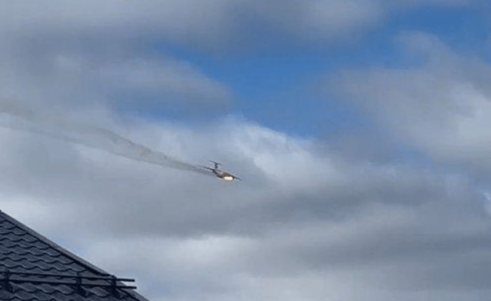 網上流傳多段疑是飛機出事一刻的短片，片中飛機一邊的機翼正在冒火燃燒，持續朝地面下降。