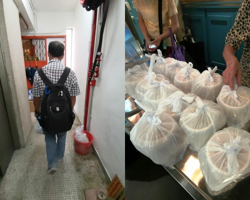 阿海每日多取一份「福飯」，親手送給區內的體弱長者。 銀杏館圖片