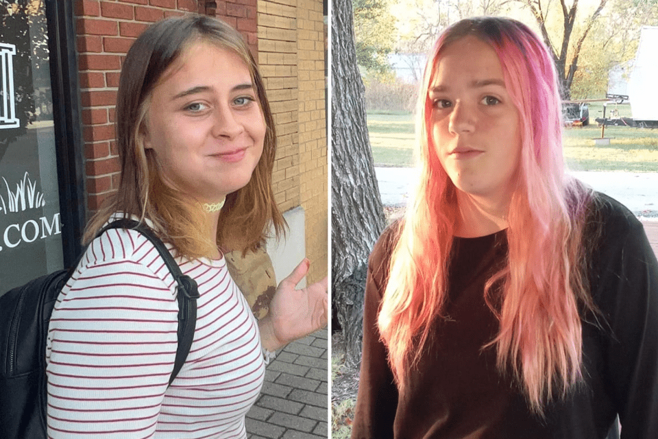2名失踪少女分别是14岁的韦伯斯特（左）和16岁的布鲁尔（右）。FB