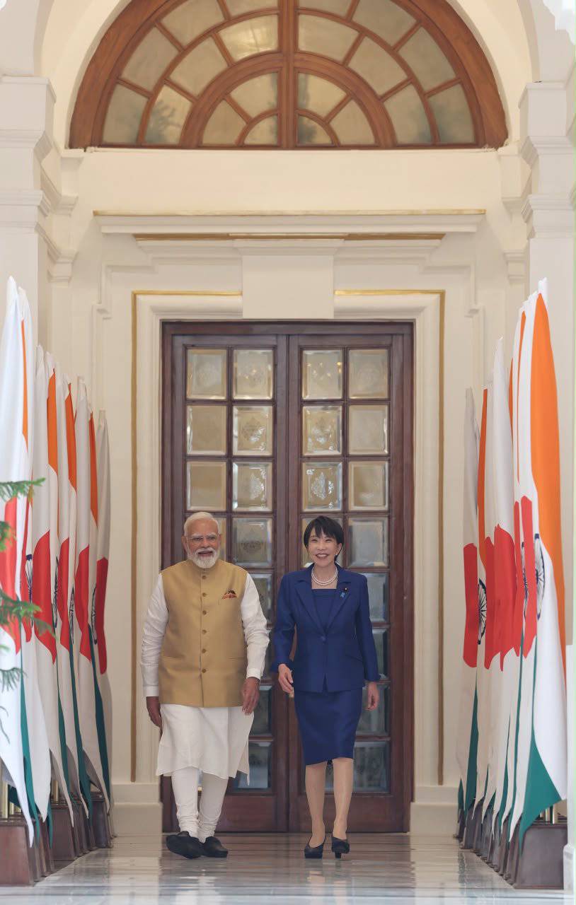 高市早苗展開上任首相後第一次訪印行程。narendramodi@X 高市早苗展開上任首相後第一次訪印行程。narendramodi@X