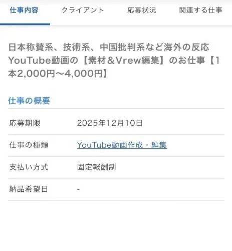 貼文列明每則影片報酬。網上圖片