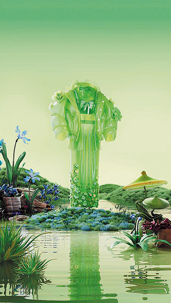 陈鹏设计的「Lemuria -雷姆利亚传说」系列虚拟服饰。 网上图片