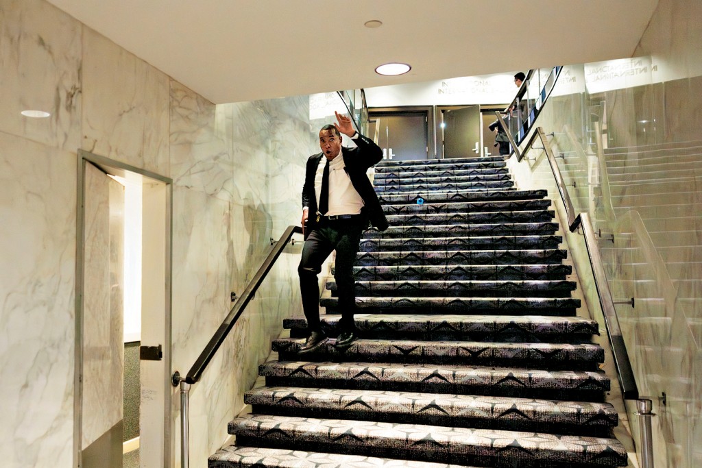 此樓梯通往酒店地下1層的白宮記協晚宴宴會廳。