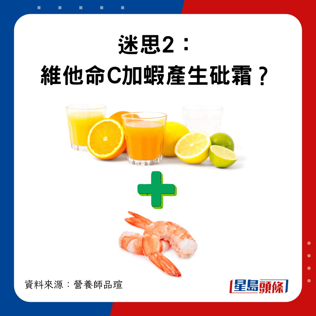 迷思2：维他命C加虾产生砒霜？