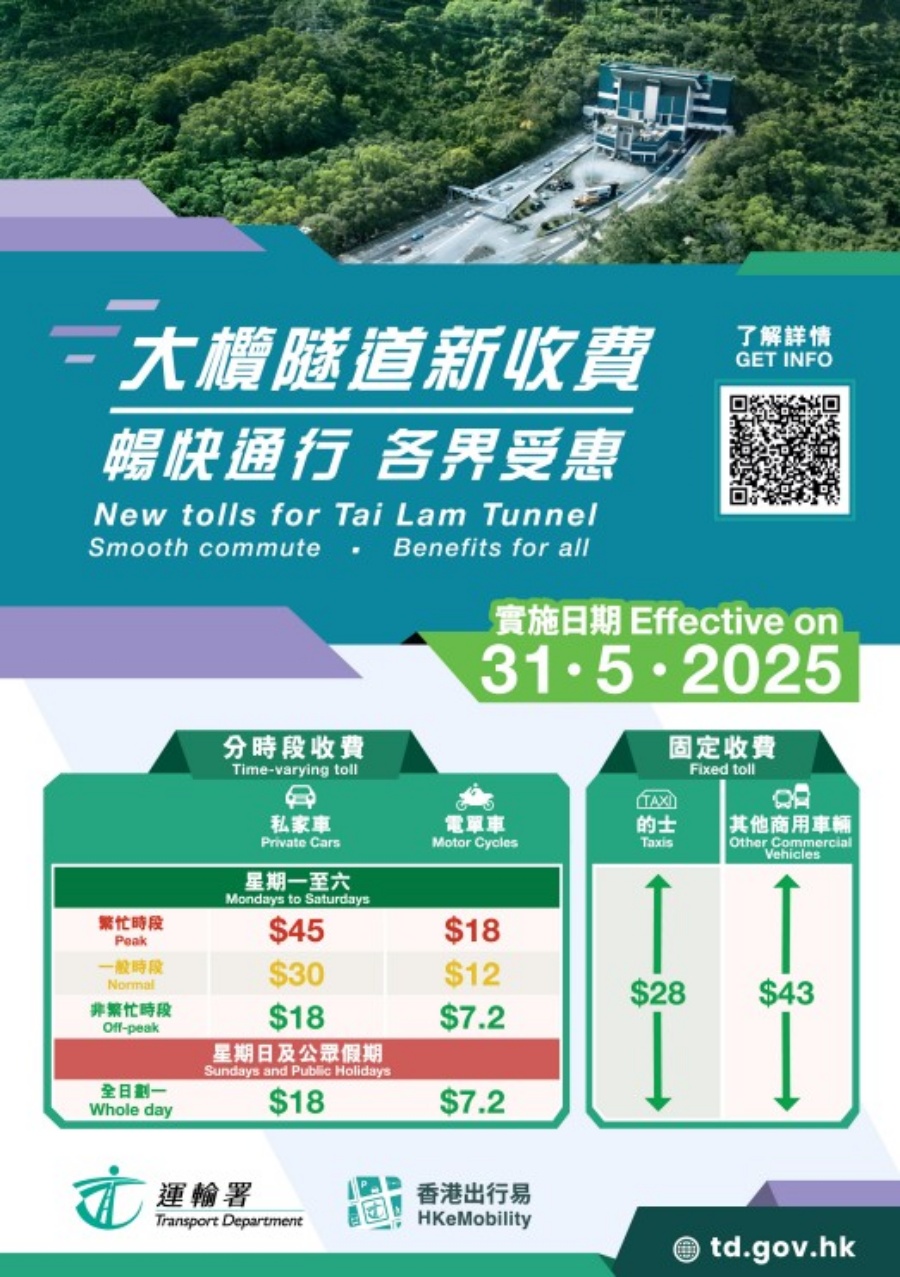 运输署指新收费和“易通行”实施至今运作大致畅顺。运输署