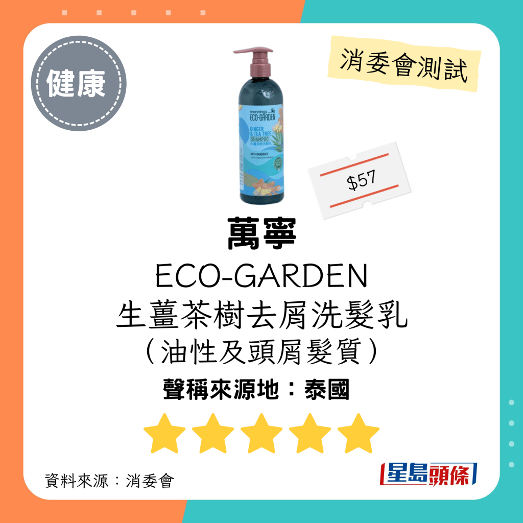 万宁 ECO-GARDEN 生姜茶树去屑洗发乳