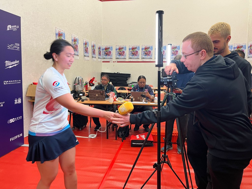 善鈺賽後接受PSA的訪問。徐嘉華攝