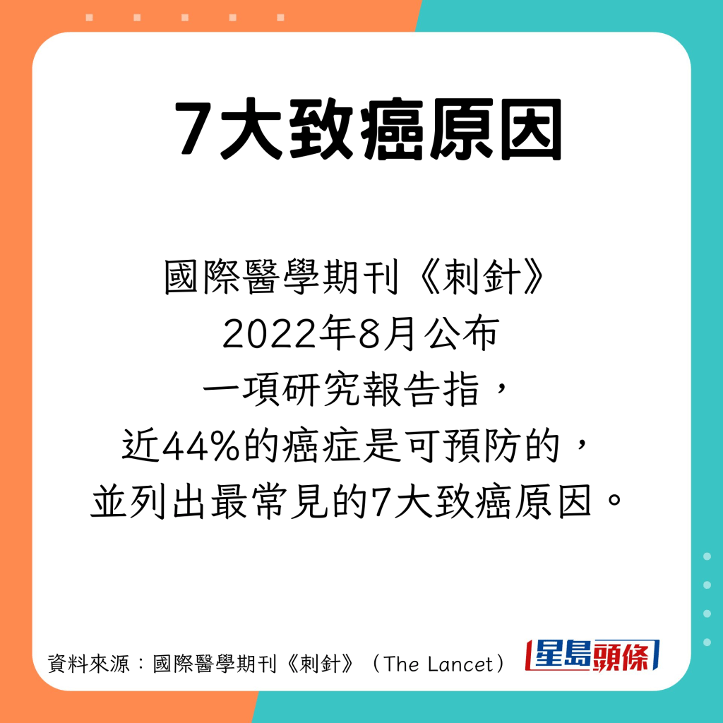 國際研究揭7大致癌原因