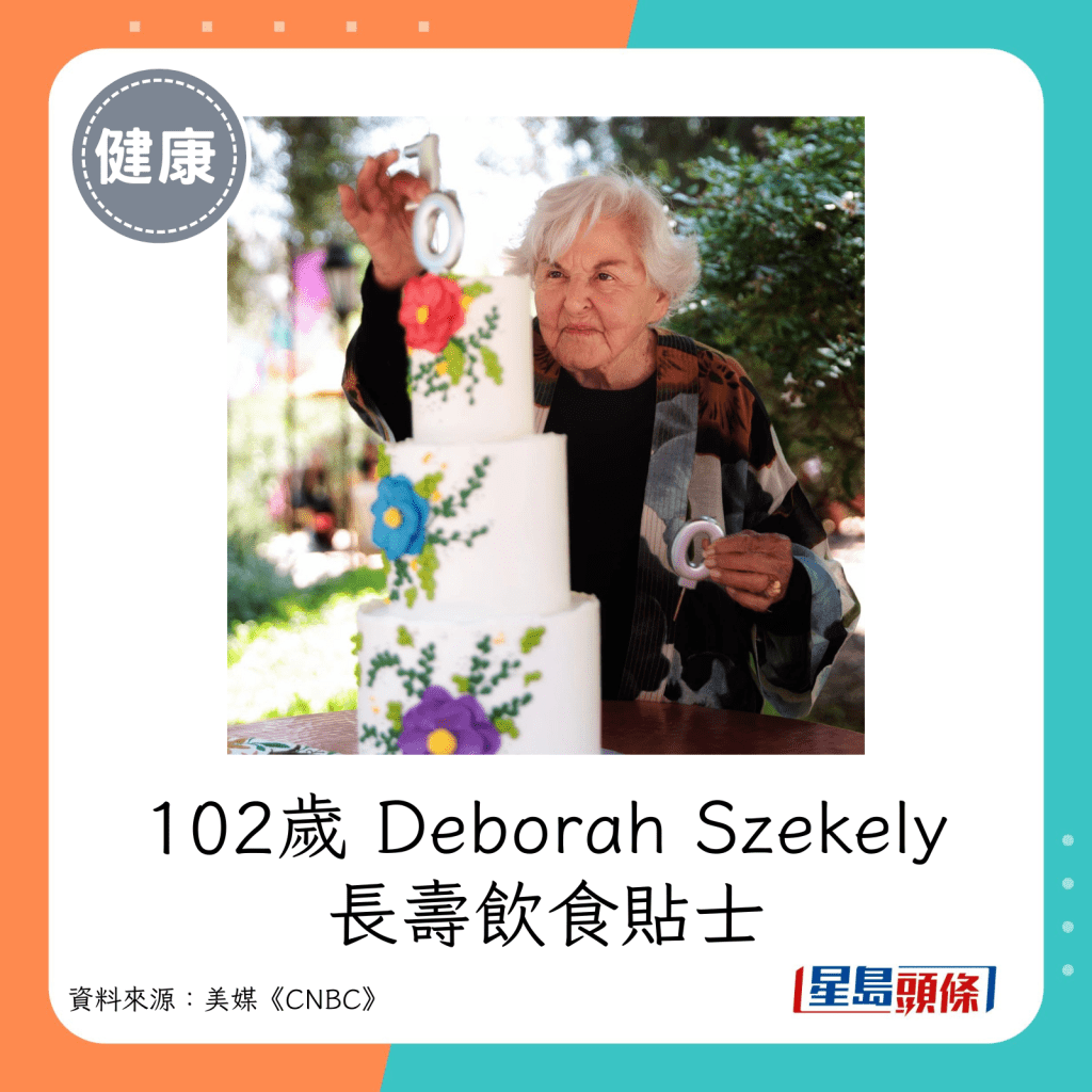 102歲Deborah Szekely長壽飲食貼士。