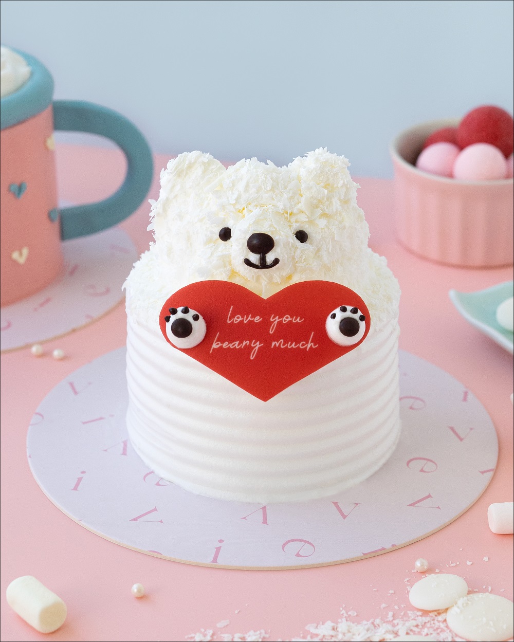 Vive Cake Boutique白熊造型的Love You BEARY Much（$780/3.5吋）情人節蛋糕