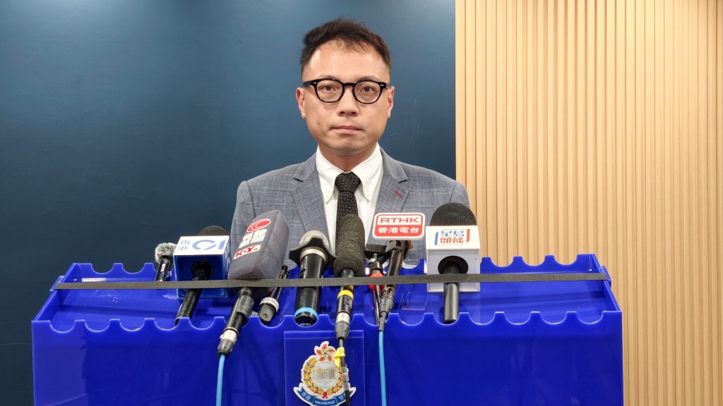 元朗警区刑事总督察张晋堂交代案件。黄文威摄