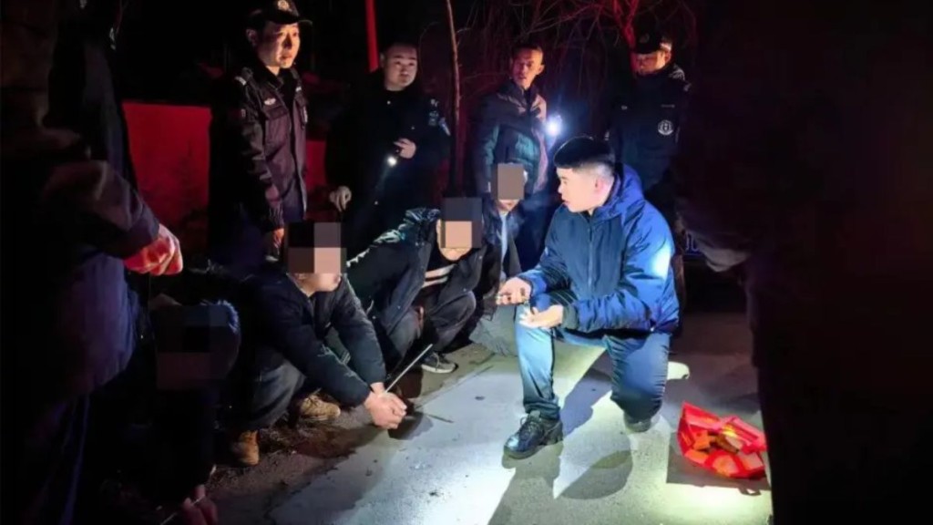 山東公安利用無人機，瓦解一宗企圖盜掘古墓的案件。央視截圖