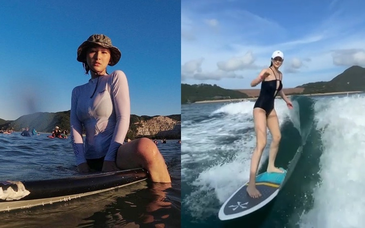 高海寧與陳瀅出海照各有美態。