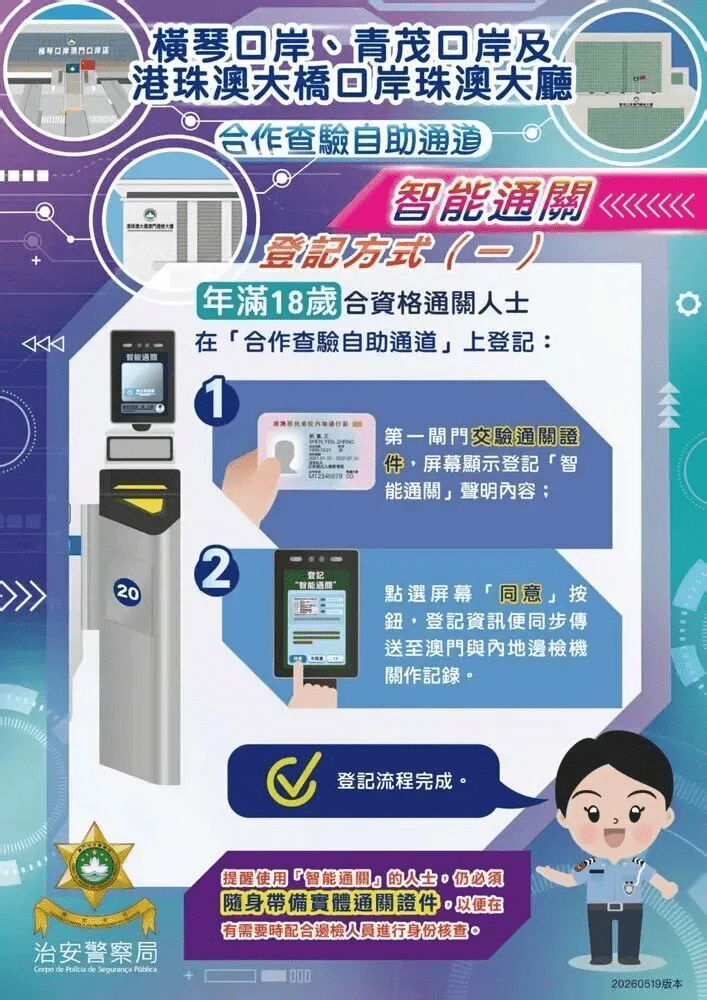 珠澳口岸“刷脸”通关扩至青茂及港珠澳大桥。
