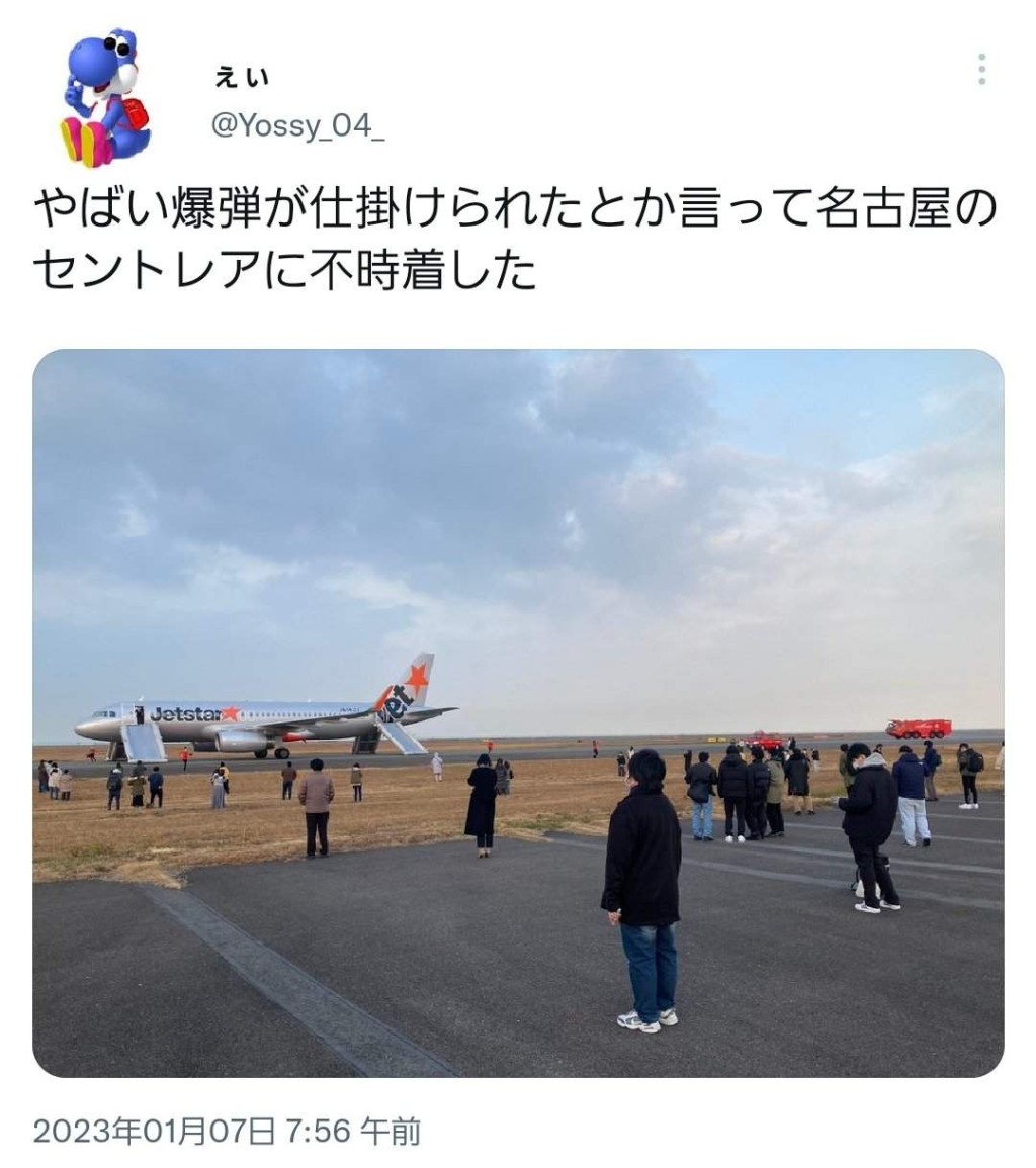 网民在社交媒体发布捷星日本航空客机迫降的照片。