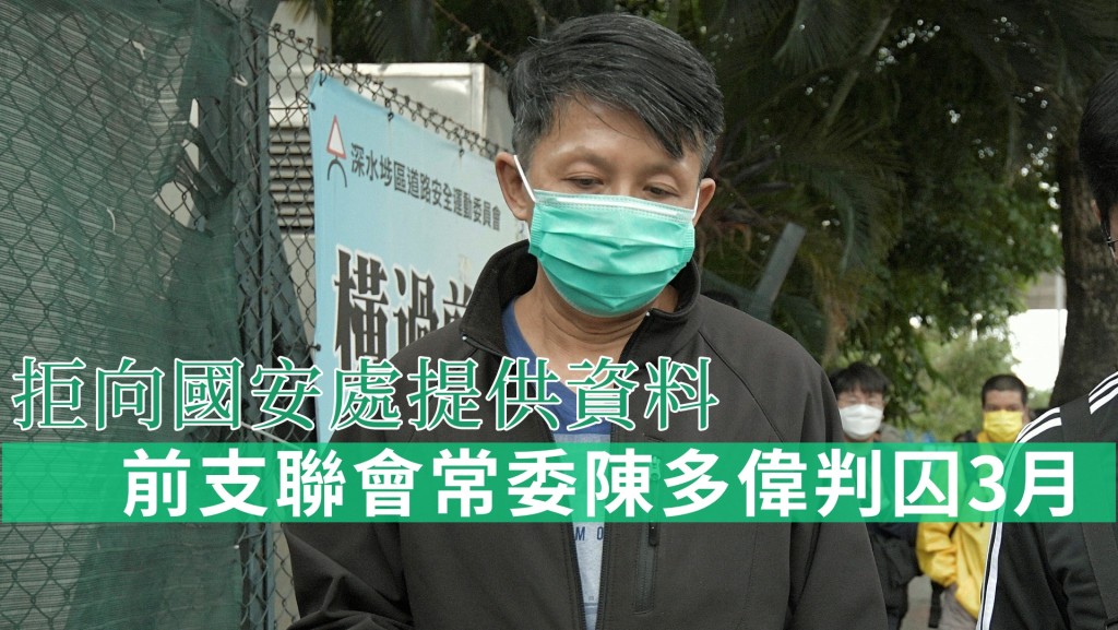 陳多偉認罪今日被判囚3個月。