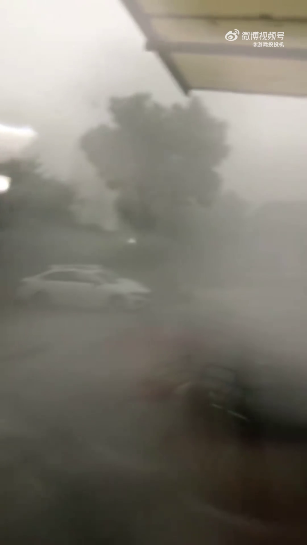 上海掛冰雹黃色預警信號，伴隨暴雨、雷電、大風。 網片截圖
