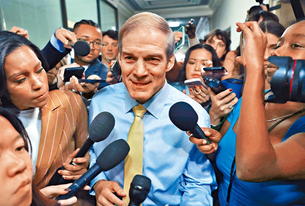 右翼議員喬丹上周五在國會見記者。