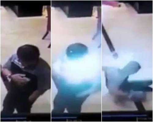 印尼一名男子放於恤衫口袋的三星手機突然爆炸起火,胸口輕度燒傷。網圖