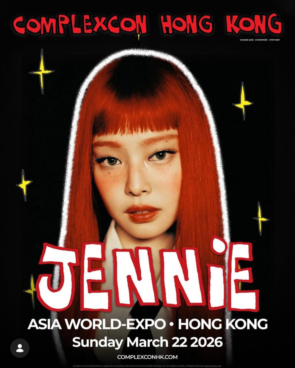 大會公布演出名單位有韓團BLACKPIINK成員Jennie。