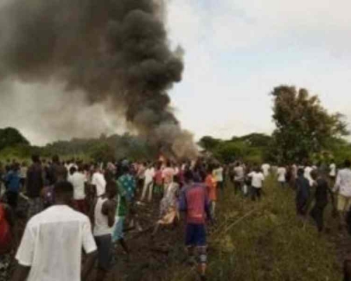 货机在首都朱巴附近坠毁。网图