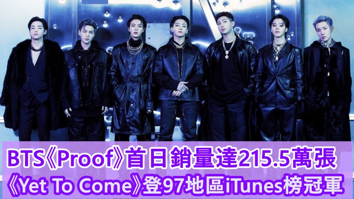 BTS推出新專輯,成績好勁。