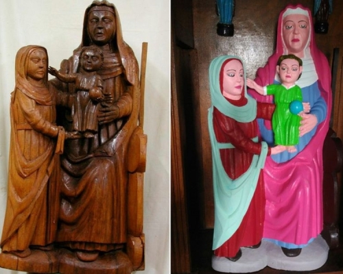 教堂修復雕塑，為其塗上不同顔色。網圖