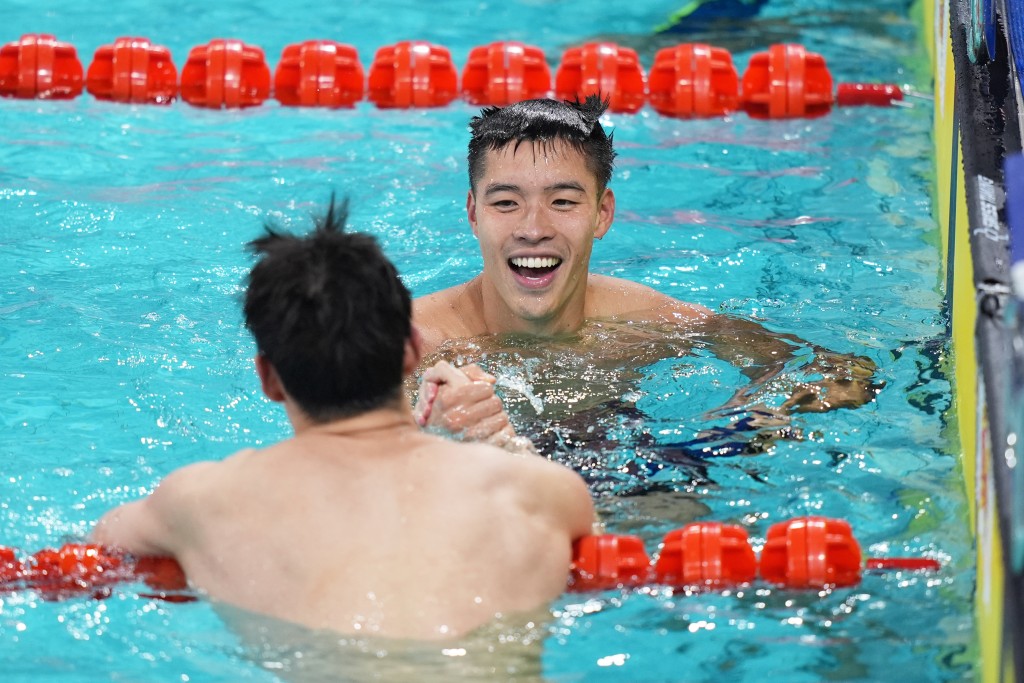 何甄陶大破香港紀錄奪50米自由泳冠軍。新華社 何甄陶大破香港紀錄奪50米自由泳冠軍。新華社