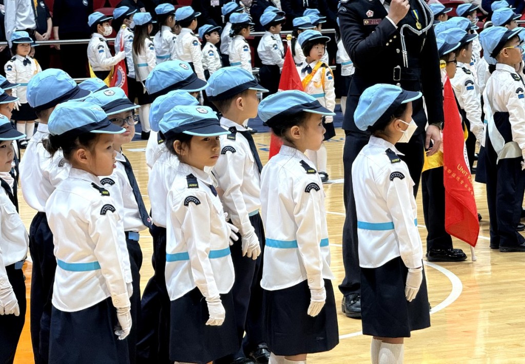 香港升旗隊總會今日（27日）舉行「2024年幼兒隊伍周年檢閱禮暨親子活動」